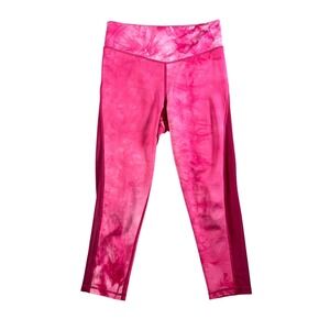 Zyia Active Women's Pink Mesh Side Hendrix Light n Tight Capri Leggings Size 6-8